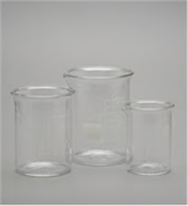 Graduated glass beakers
